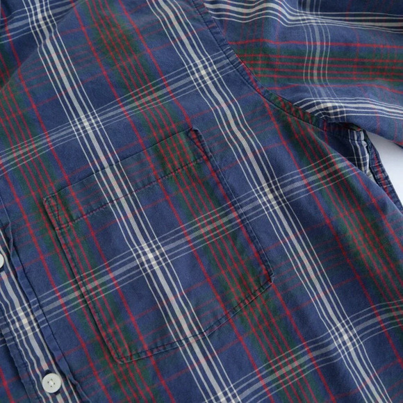 Vintage 90S Abercrombie And Finch Navy And Green Muscle Button Down  Dress Shirt - Picture 8 of 9